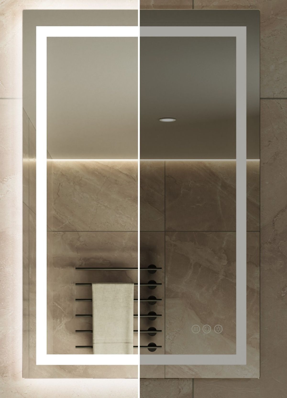 Espejo LED antivaho AURALUM MAX de Leroy Merlin