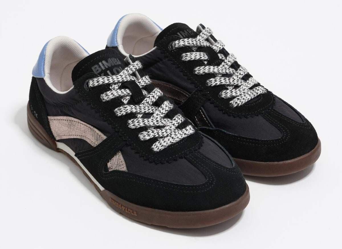 Bimba y Lola Zapatillas deportivas de mujer de piel con logo print a contraste