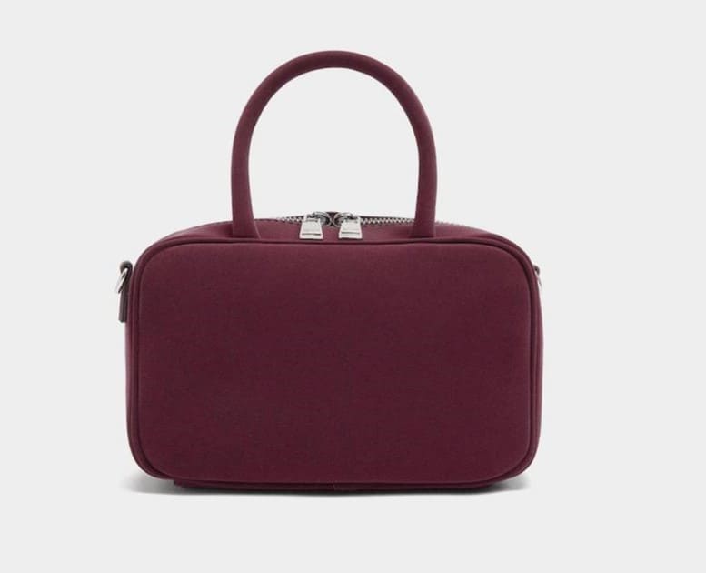 Bolso de mano multiposición estilo bowling con cierre de cremallera en liso (1)