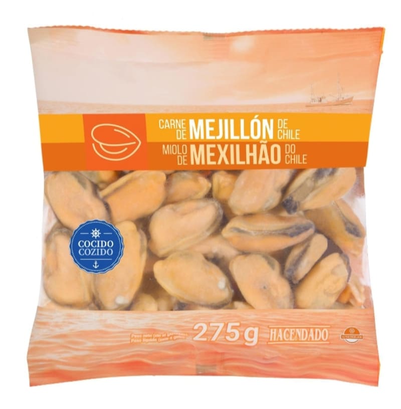 Carne de mejillón de Chile cocido Hacendado ultracongelado