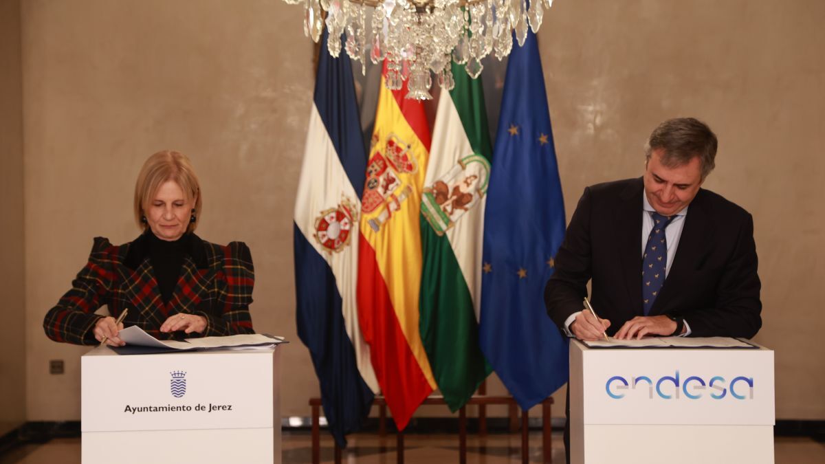 Firma del convenio de colaboración 'Proyecto Confía' entre el Ayuntamiento de Jerez y Endesa S.A | Cristo García