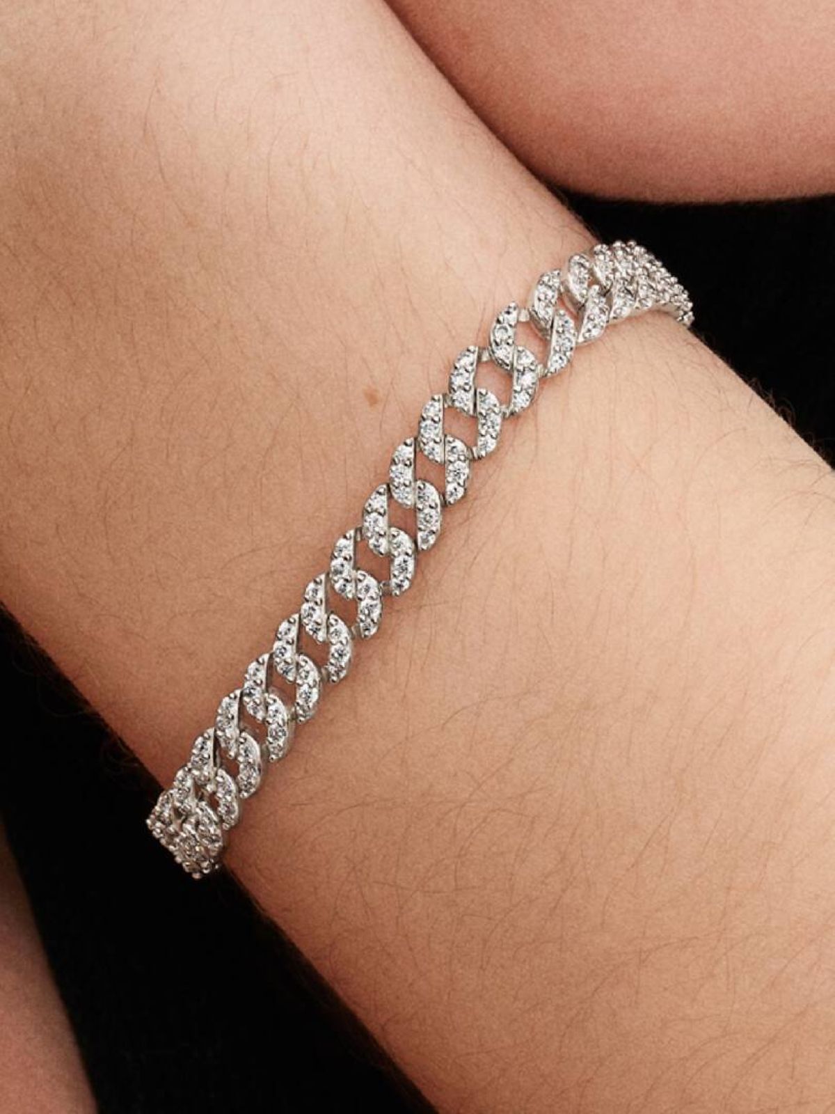 Pulsera de Cadena Cubana en Pavé de Pandora