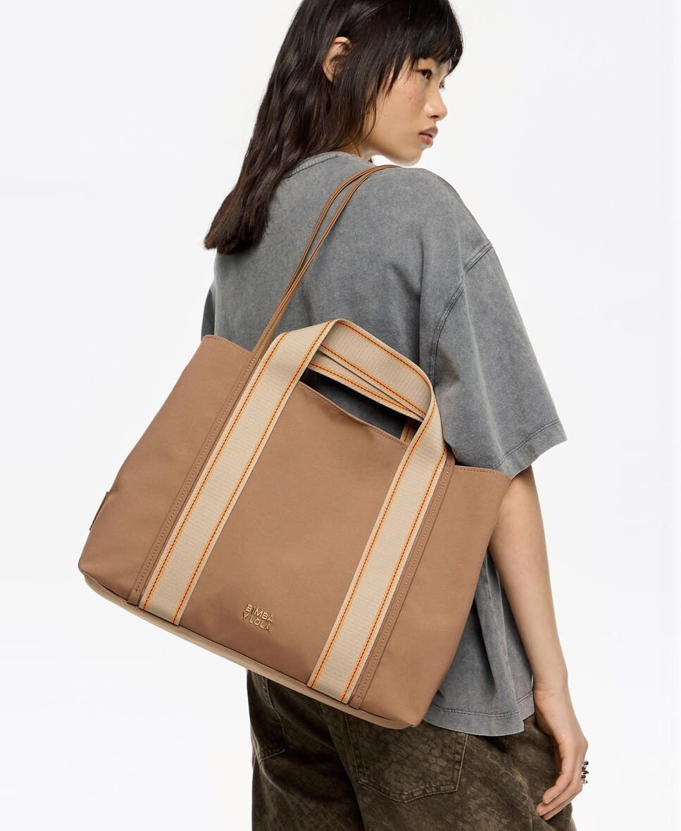 Bimba y Lola Bolso de hombro de mujer tipo shopper Chihuahua grande nylon