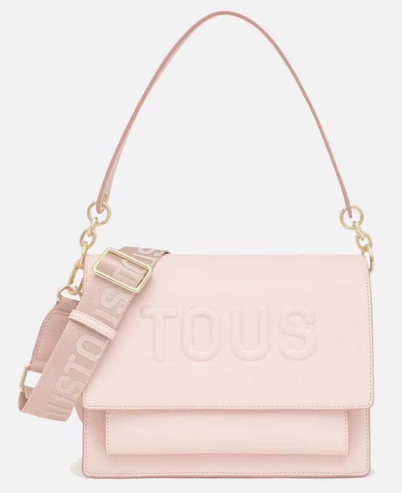 Bolso bandolera mediano con cierre de broche y solapa