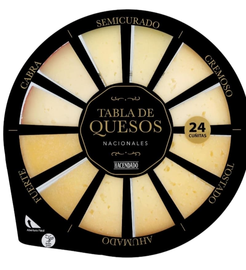 Tabla de quesos nacionales Hacendado