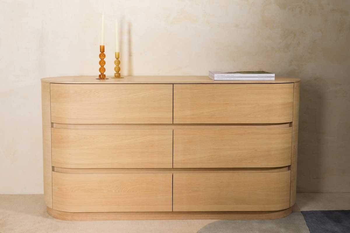 Cómoda de madera de roble con 6 cajones Owen en El Corte Inglés