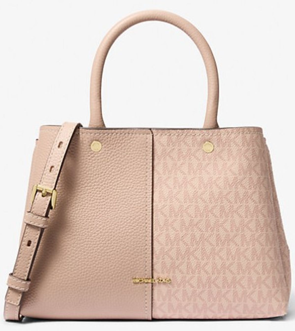 Bolso satchel de piel Flora mediano con logotipo de Michael Kors