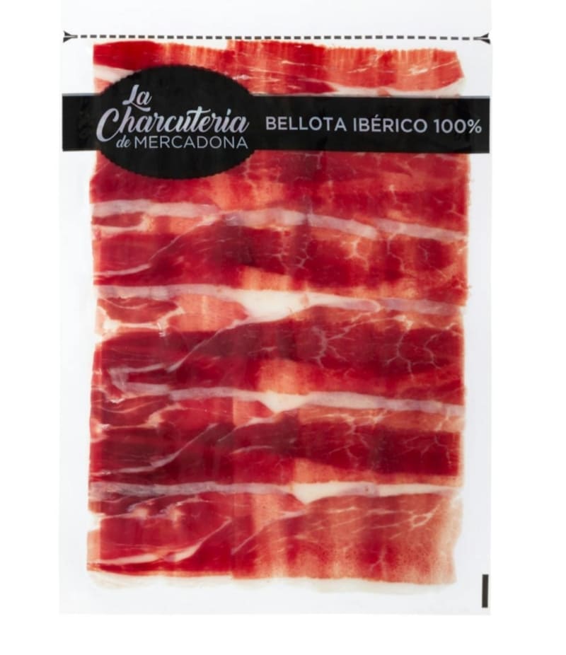 Jamón bellota ibérico 100 % cortado a tapas envasado al vacío