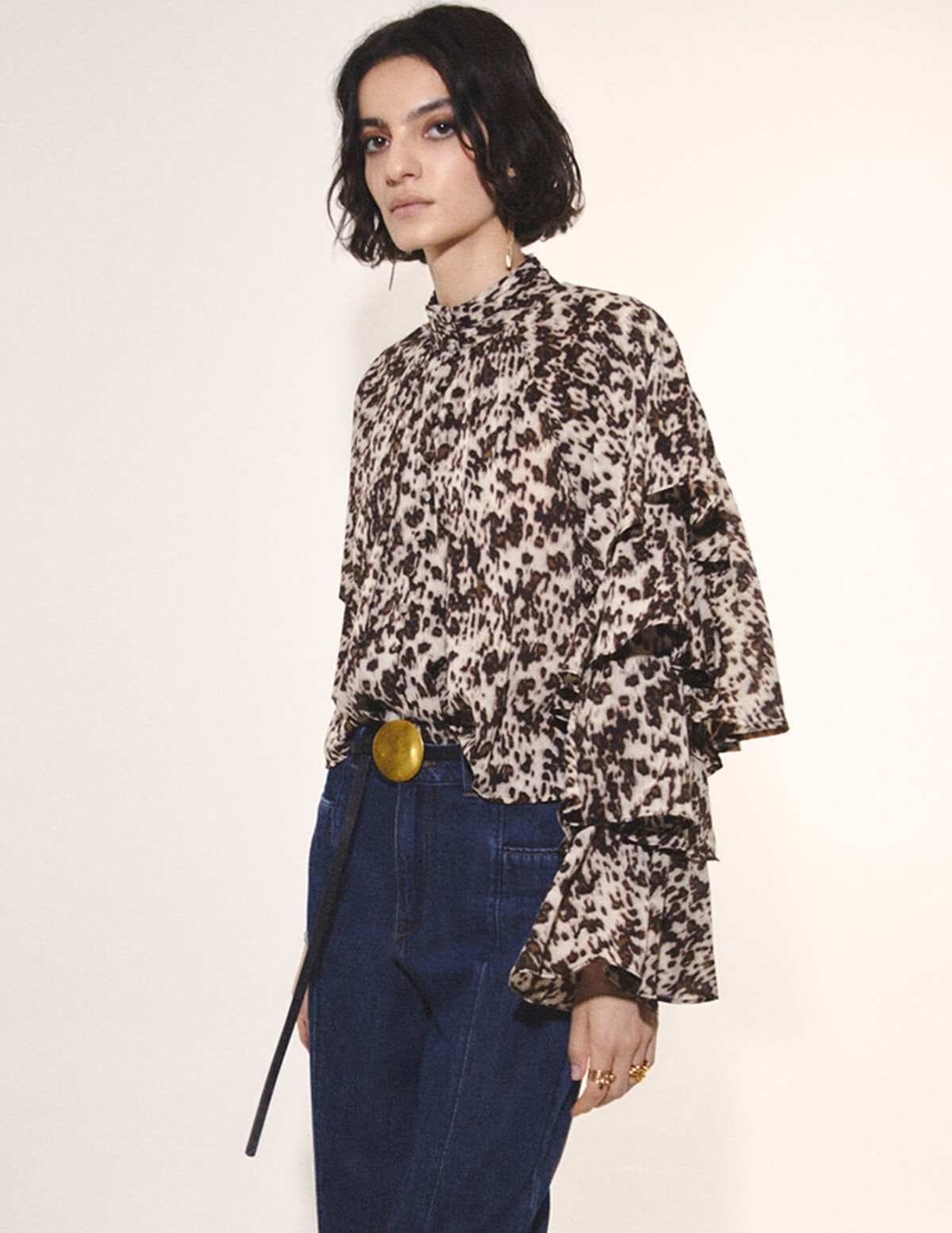 Sfera Blusa embolsada estampada de El Corte Inglés