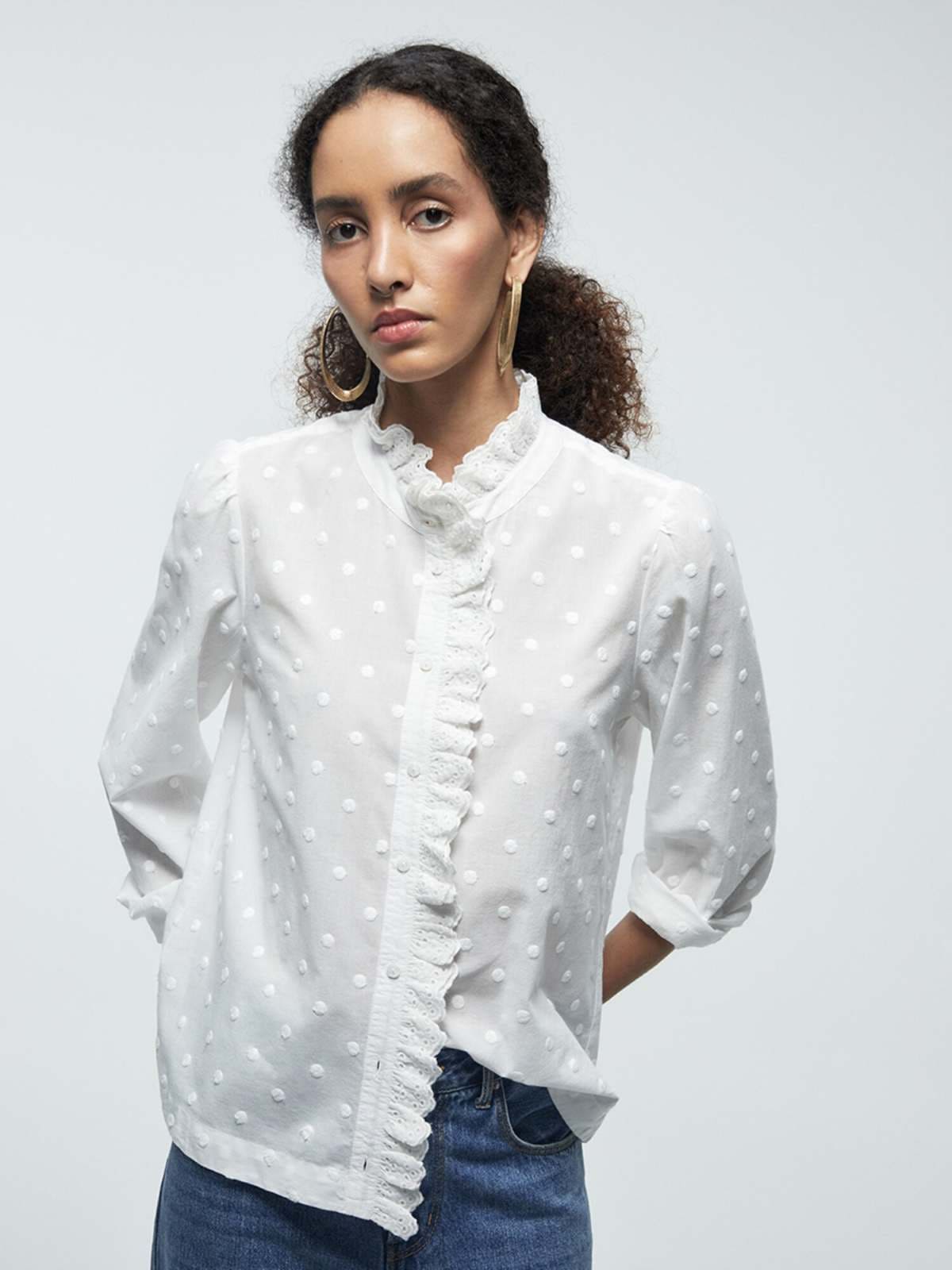 Sfera Blusa romántica algodón de El Corte Inglés