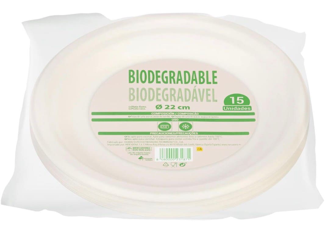 Plato biodegradable Bosque Verde