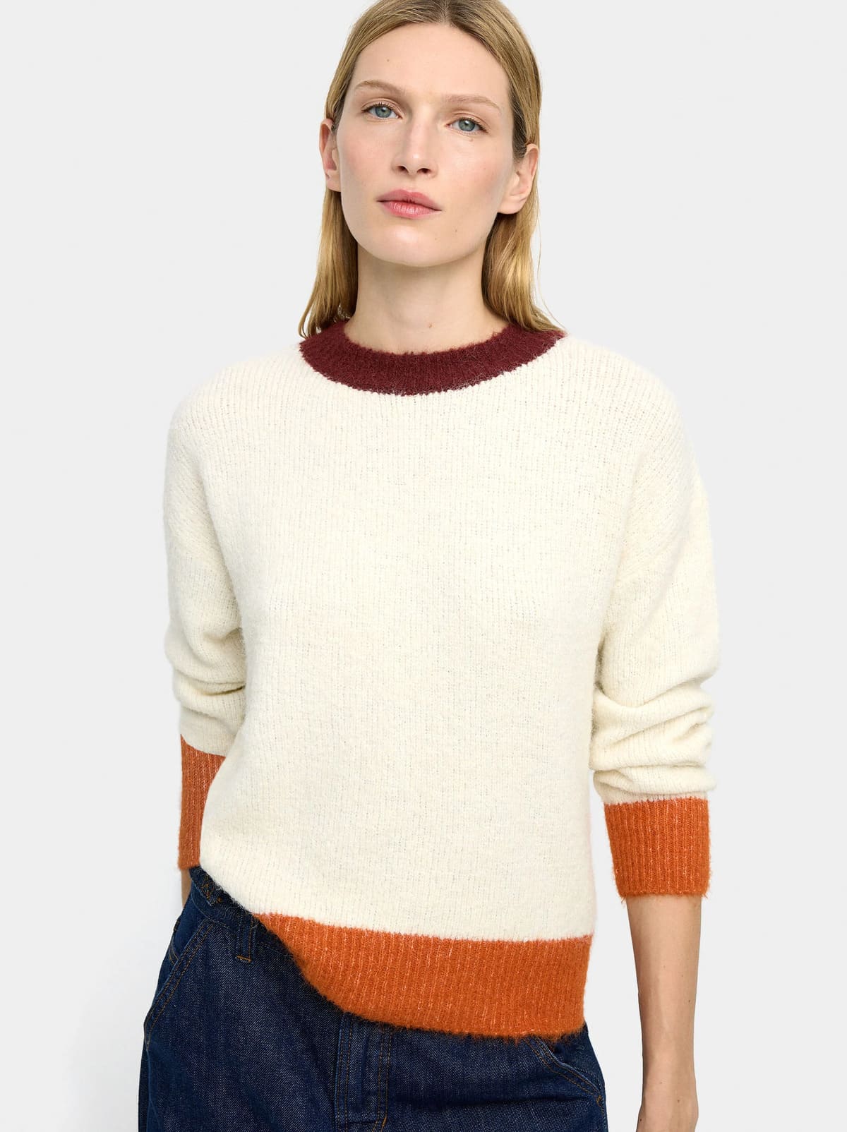 Jersey de punto con bordes contrastantes