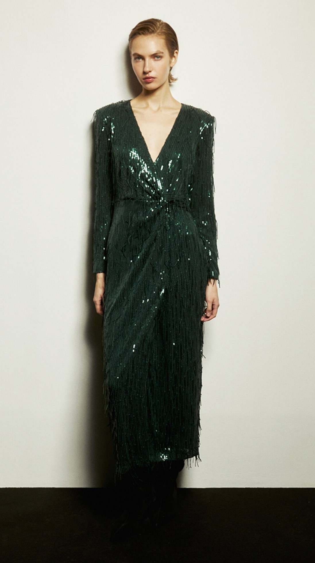 Sfera Vestido largo flecos en El Corte Inglés