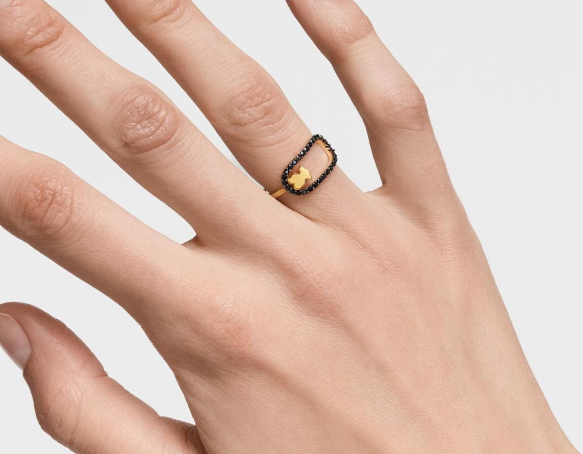 Anillo con baño de oro 18 kt sobre plata y espinelas Camille de TOUS