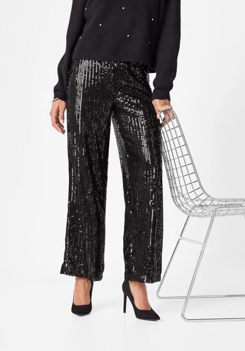 Pantalón de lentejuelas para mujer de Lidl