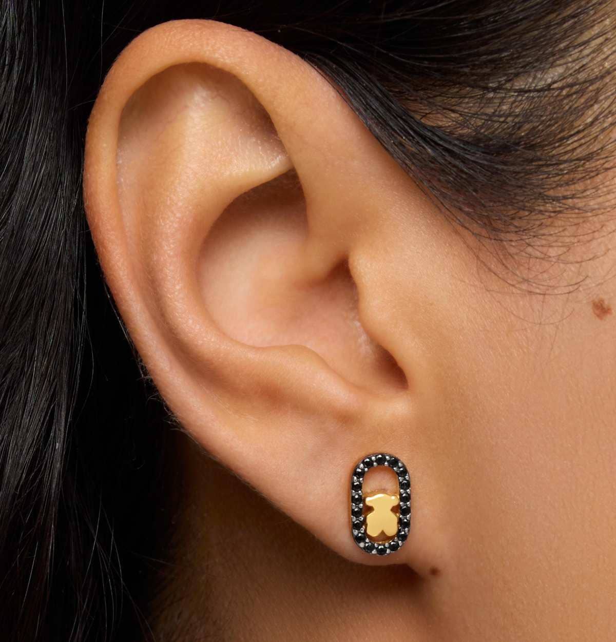 Pendientes con baño de oro 18 kt sobre plata y espinelas Camille de TOUS