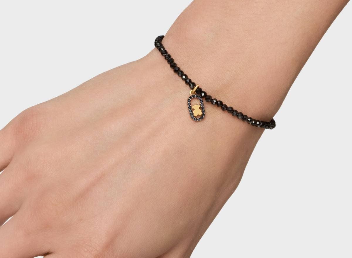 Pulsera elástica con espinelas y baño de oro 18 kt sobre plata Camille de TOUS