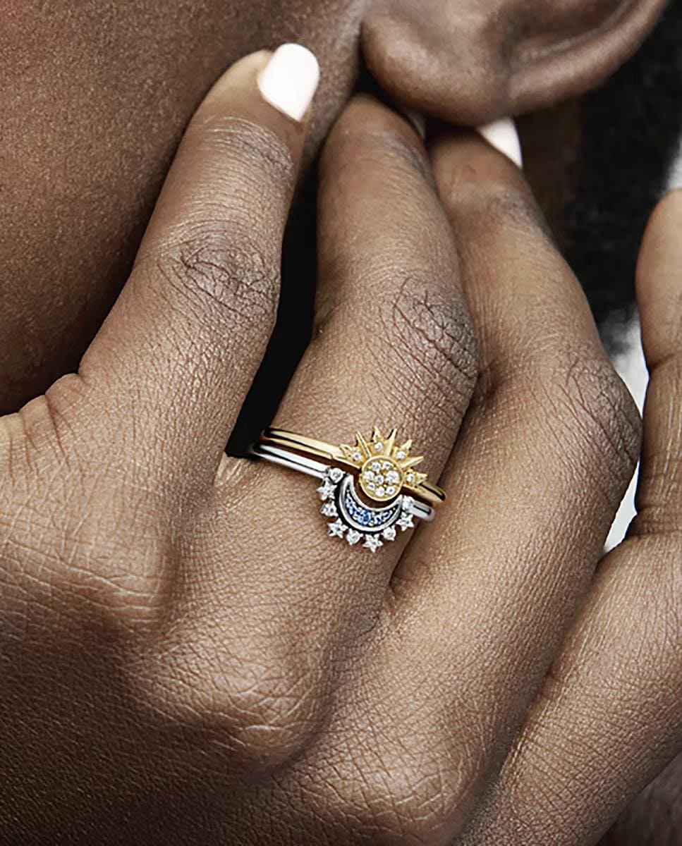 Anillo en plata de ley Luna Celestial