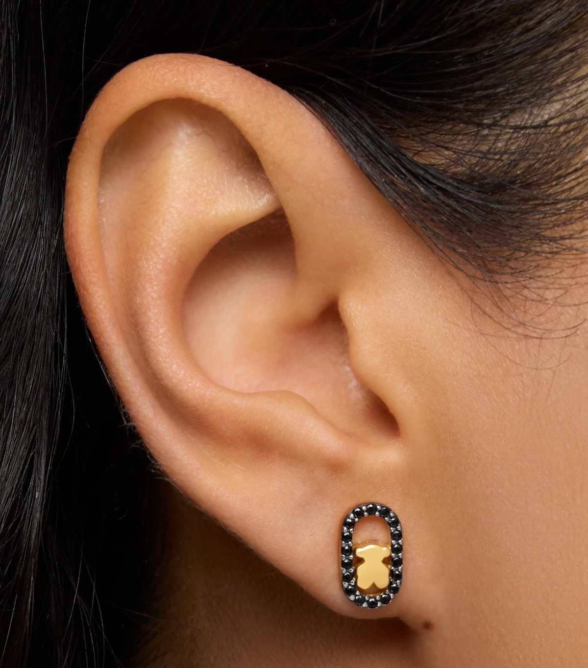 Pendientes con baño de oro 18 kt sobre plata y espinelas Camille de TOUS