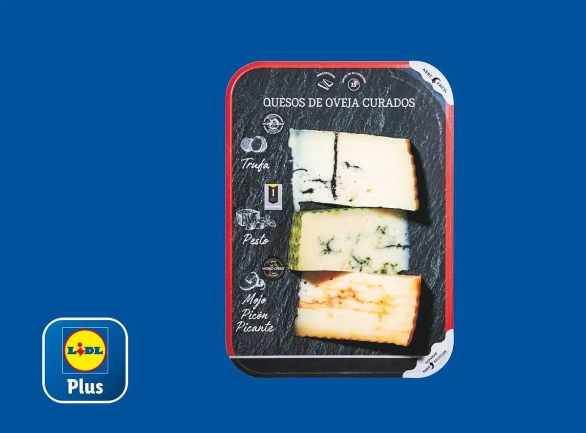 Tabla de quesos de oveja ya cortados de Lidl