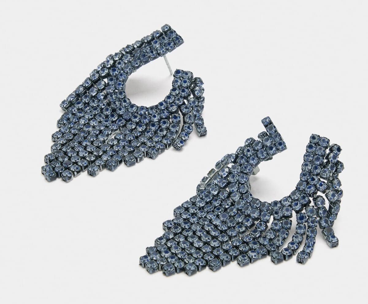 Pendientes maxi redondeados de cristales