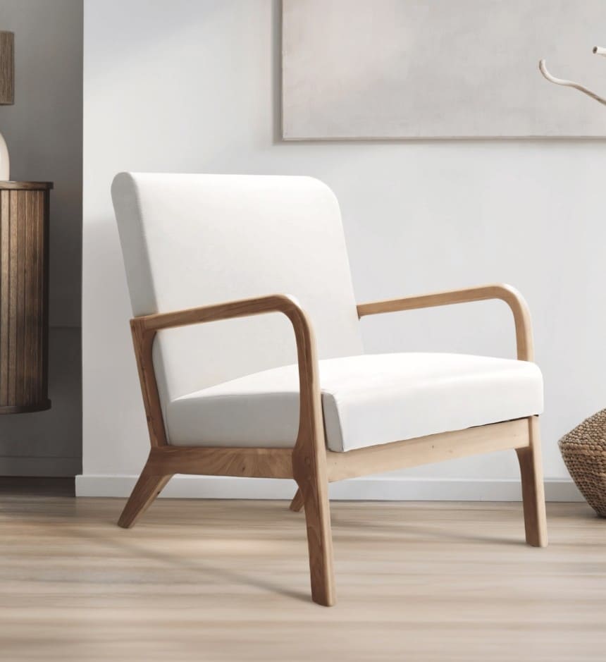 Butaca NICOLE de estilo nórdico con estructura de madera en Leroy Merlin