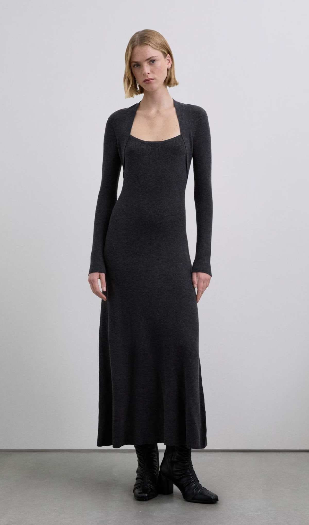 Scalpers Vestido de manga larga con escote redondeado de El Corte Inglés