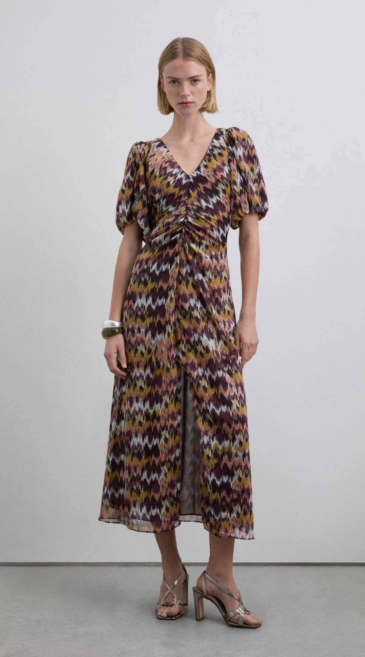 Scalpers Vestido estampado con mangas cortas abullonadas de El Corte Inglés