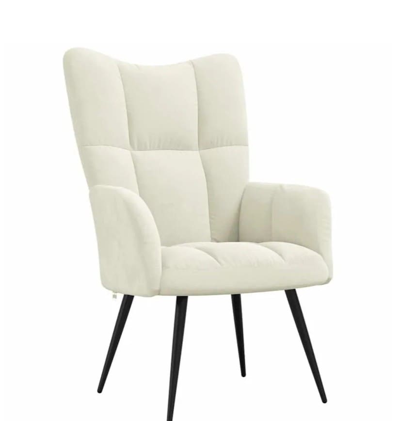 Sillón de relax de terciopelo color blanco crema vidaXL en Leroy Merlin