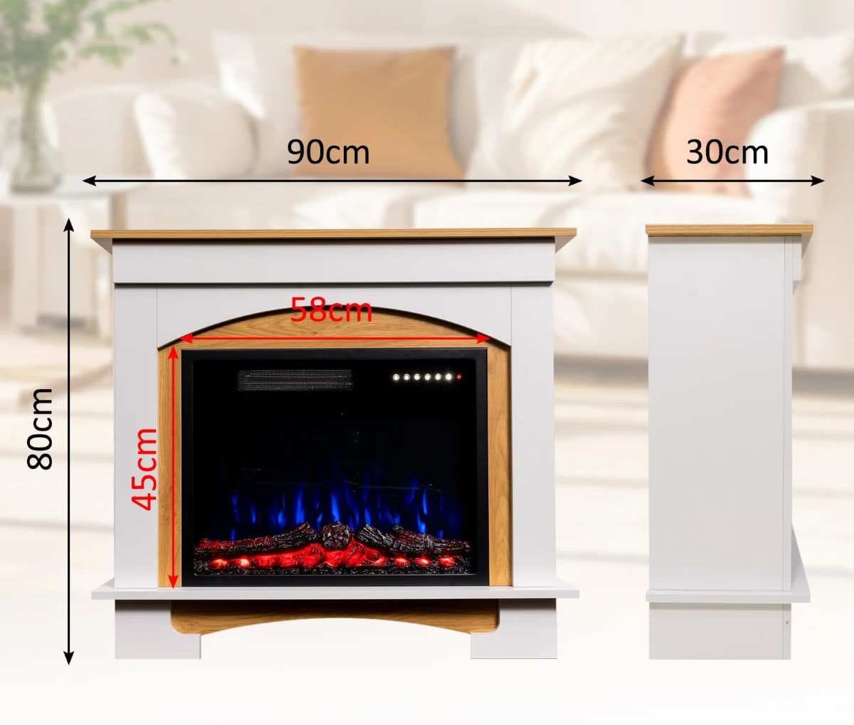 HOMAVO 23 pulgadas Chimenea Eléctrica con Mueble Blanco de Leroy Merlin