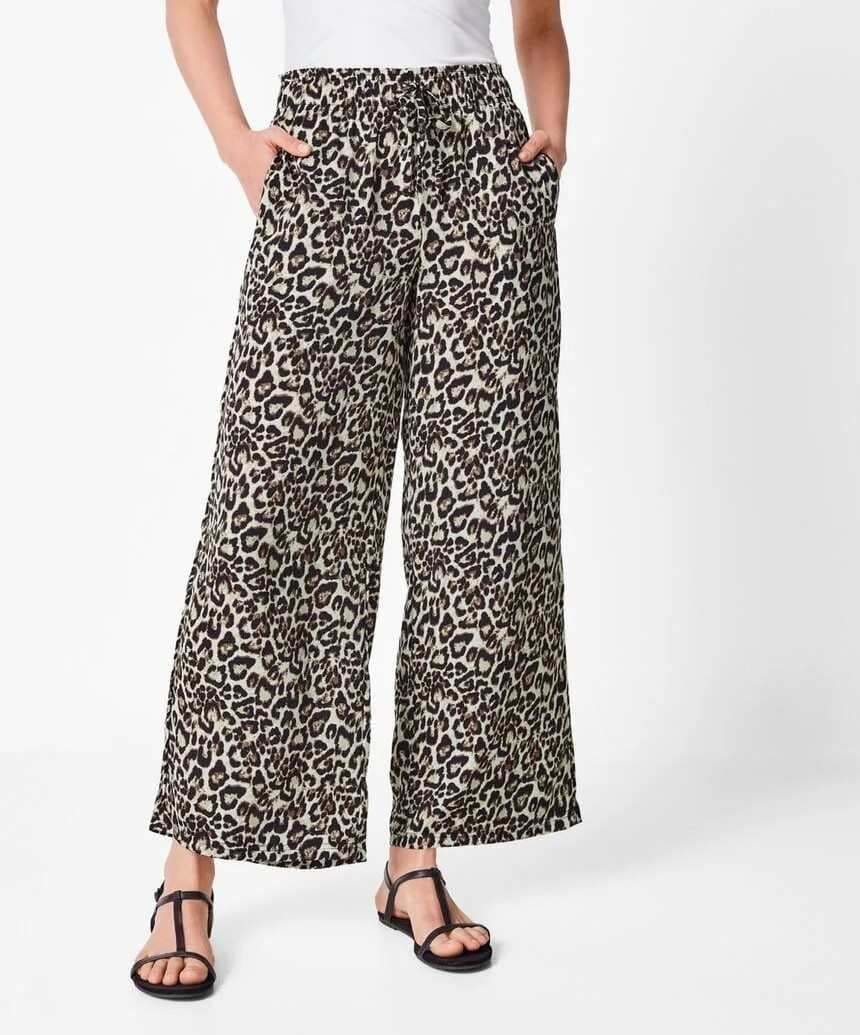 Pantalón de pernera ancha estampado para mujer de Lidl