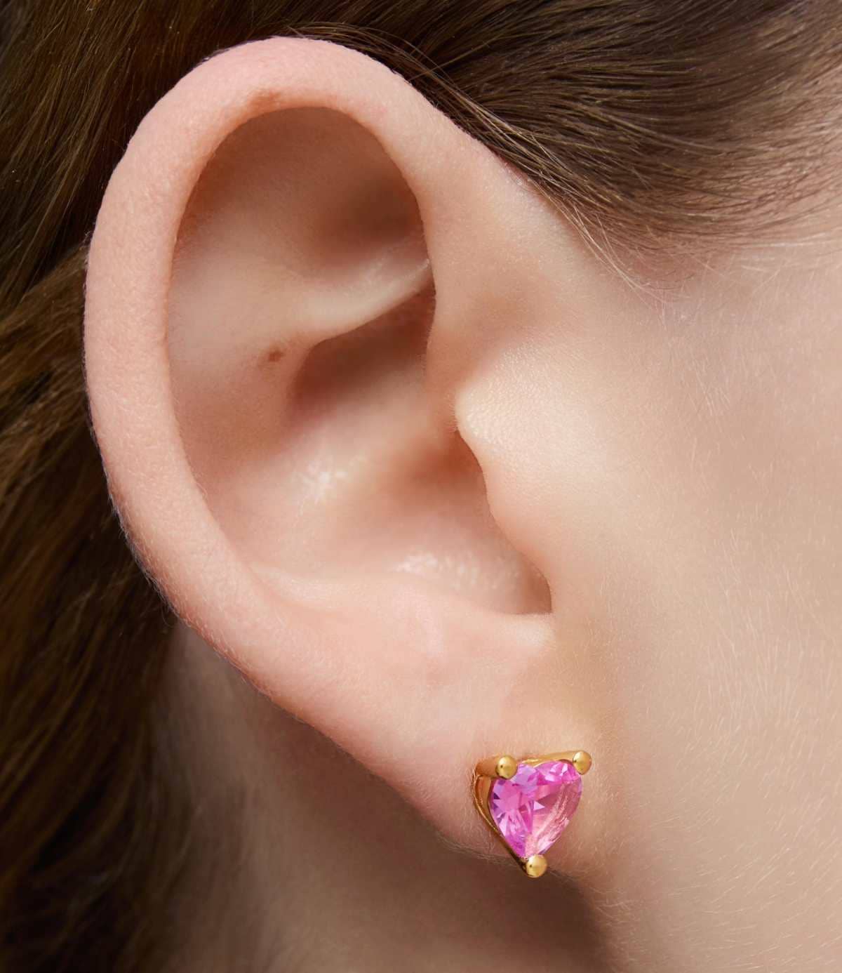 Pendientes con baño de oro 18 kt sobre plata y zafiro creado en laboratorio Garden Of Love LGG de TOUS