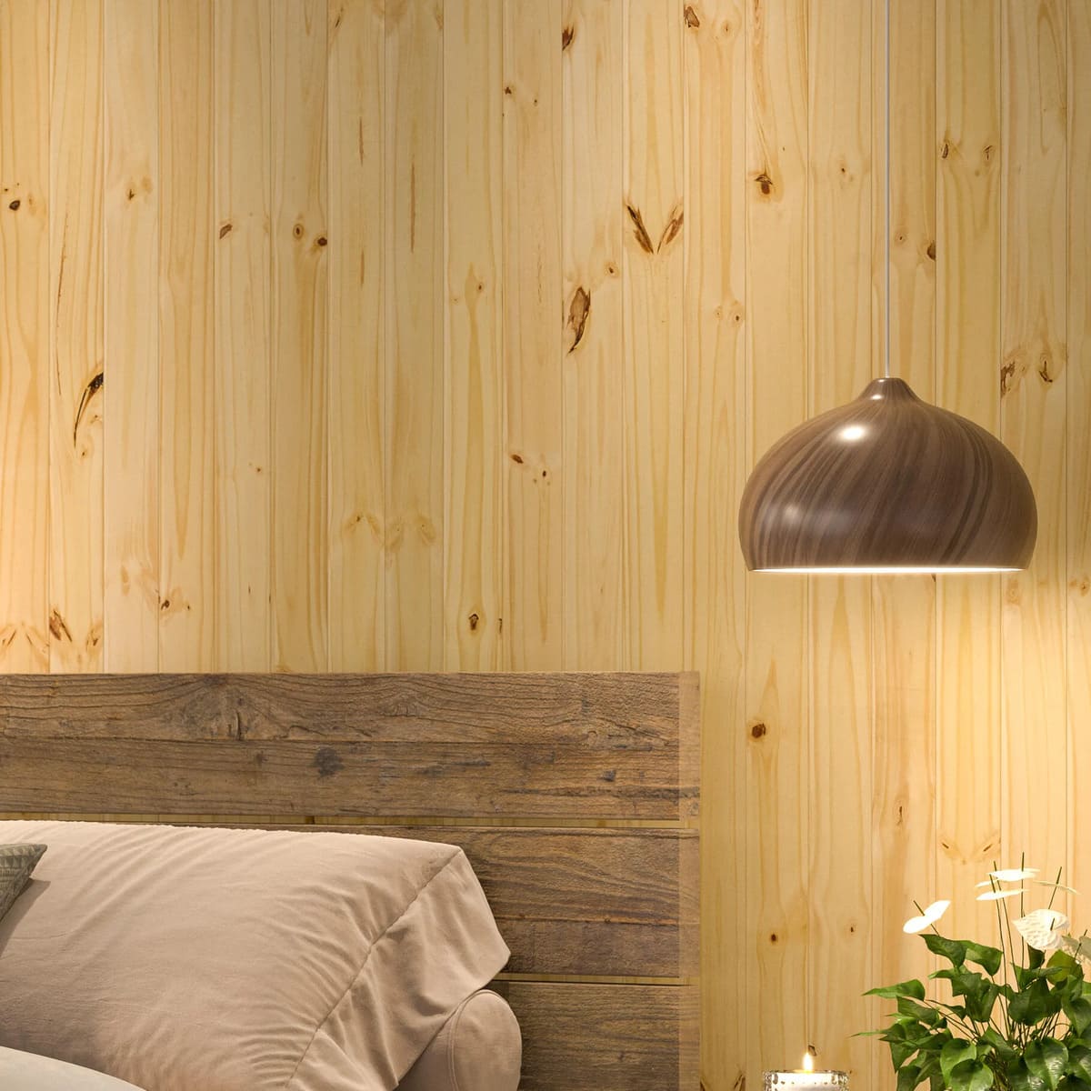 Revestimiento de pared de madera de pino