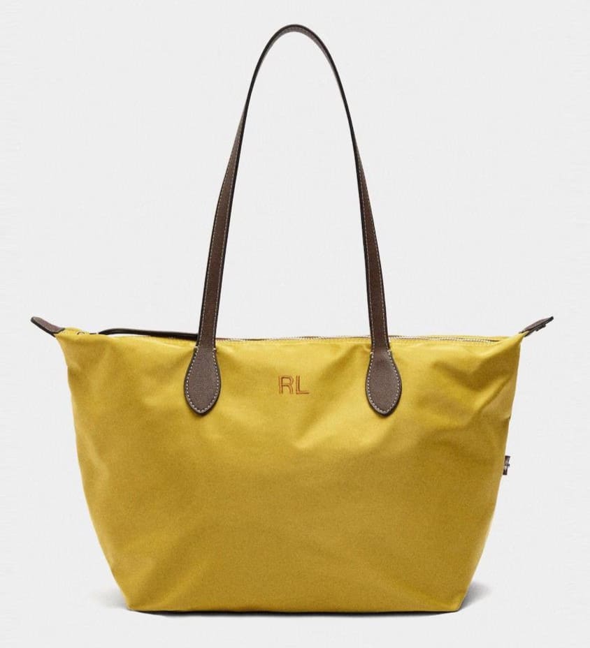 Bolso de hombro estilo shopper con cierre de cremallera en liso