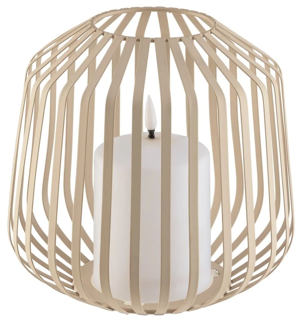 Vela LED en cesta de metal