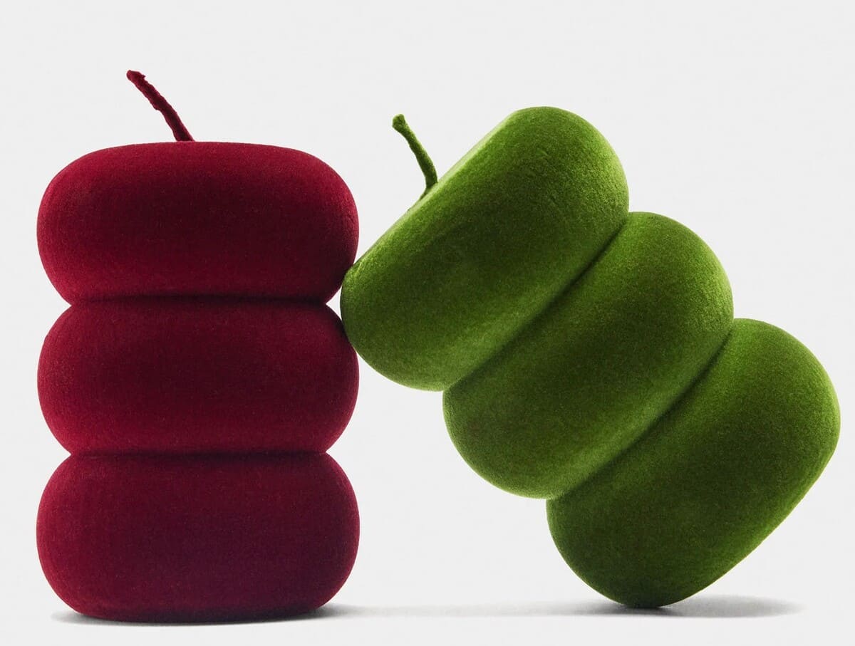 Vela decorativa con textura aterciopelada