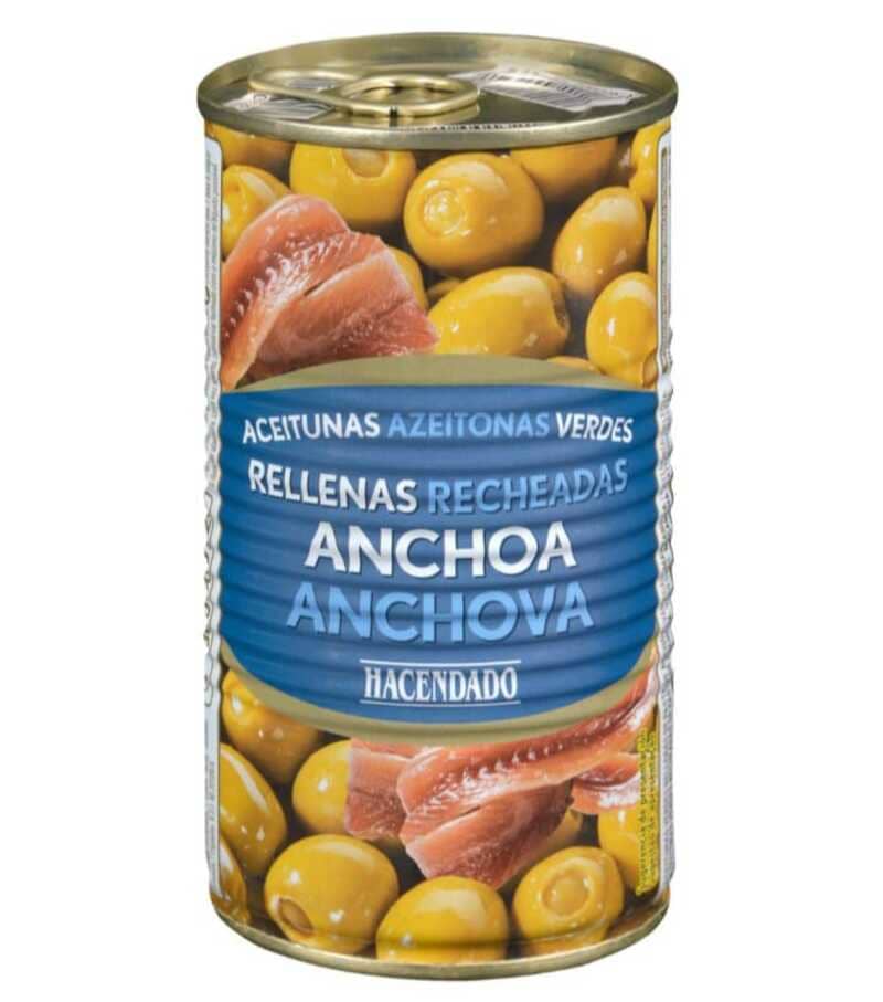 Aceitunas verdes rellenas de anchoa Hacendado