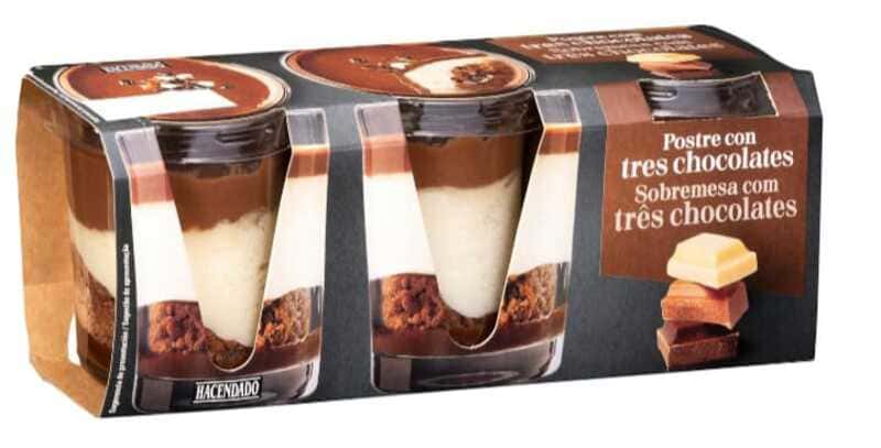 Postres 3 chocolates Hacendado