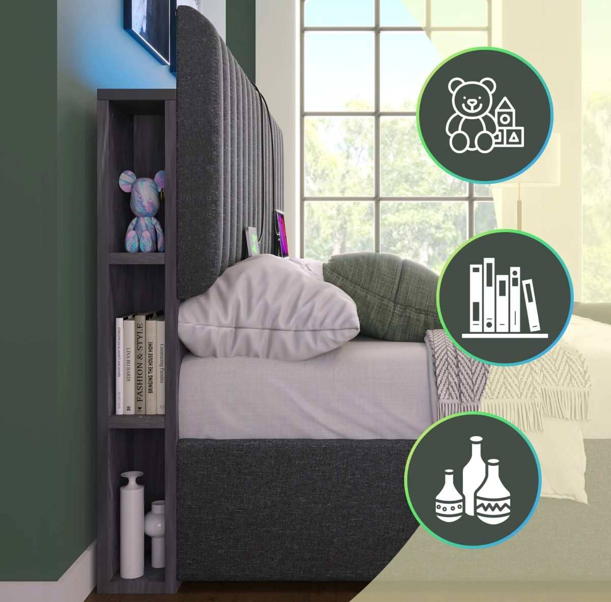 Cama contenedor para adultos 160 x 200 cm con cabecero ajustable en Leroy Merlin