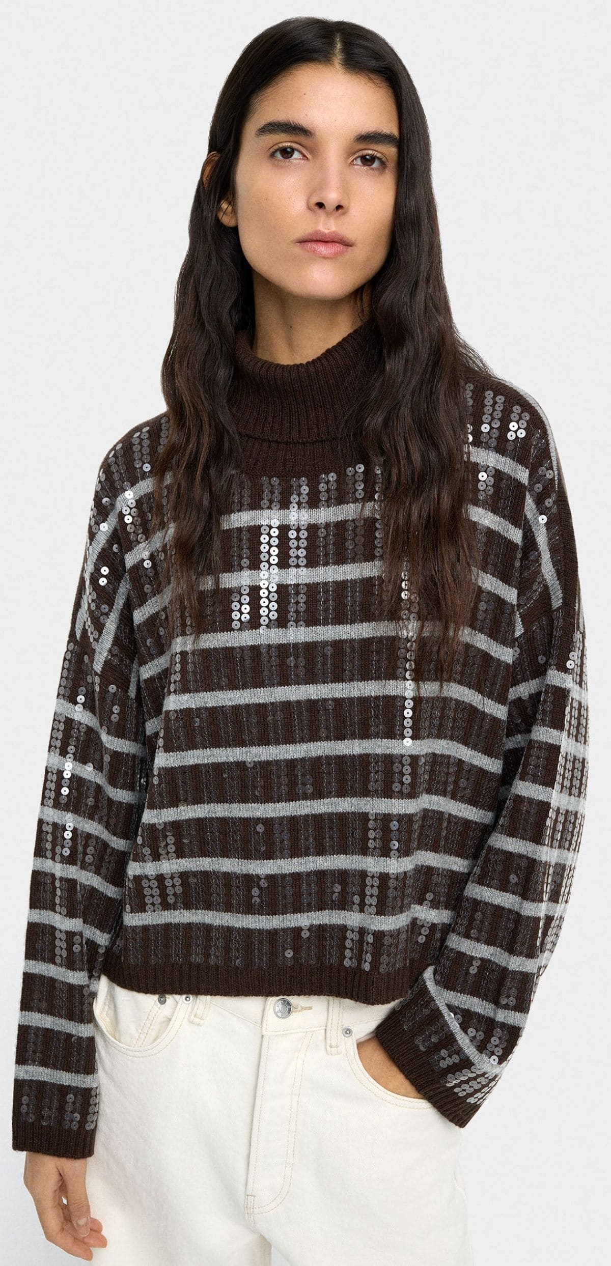 Jersey de punto a rayas con lentejuelas de Parfois