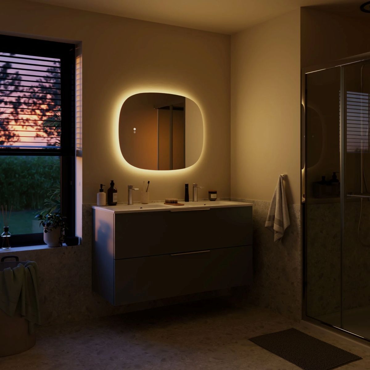 Espejo de baño con luz ovalado Sensea de Leroy Merlin