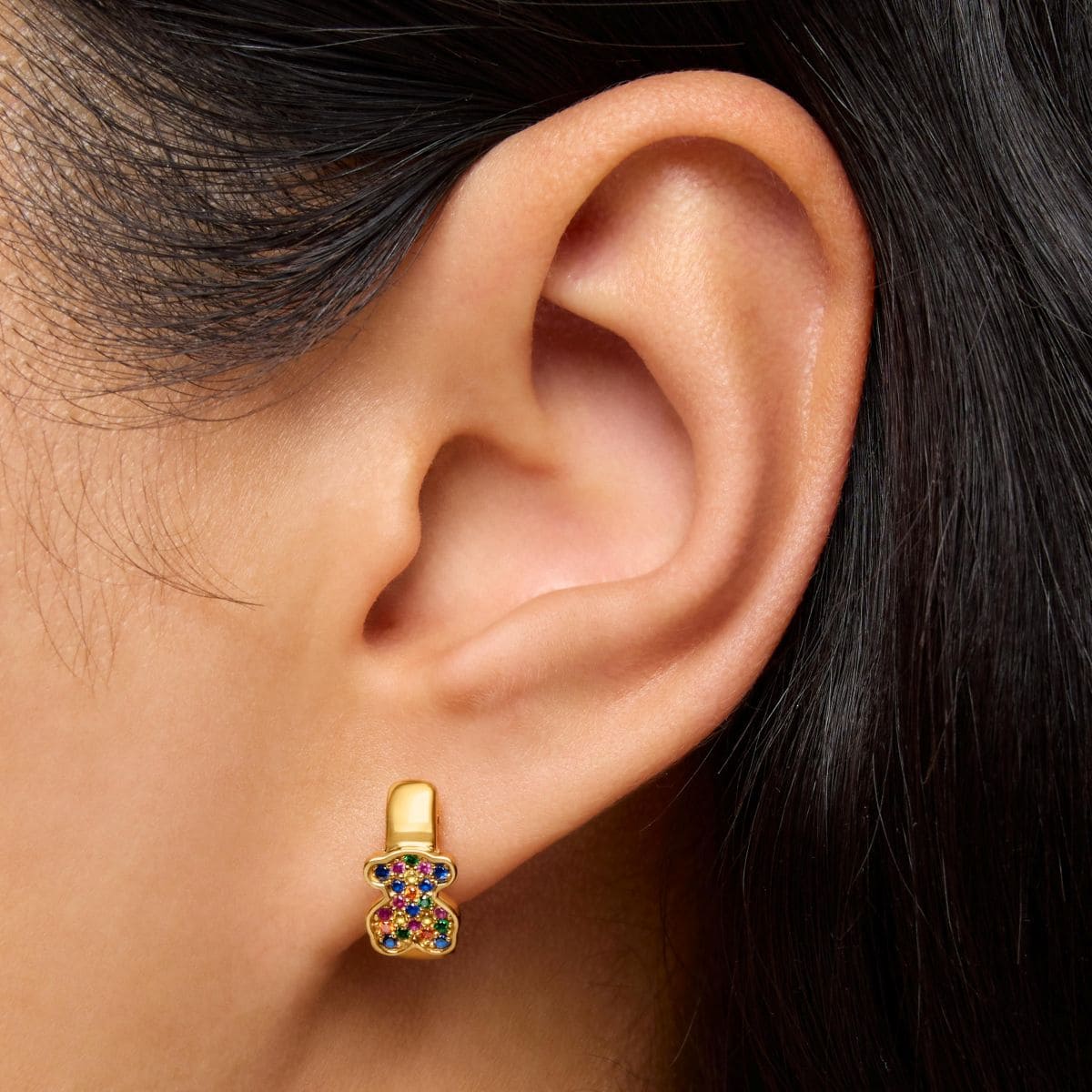 Pendientes con baño de oro 18 kt sobre plata Gen de Tous