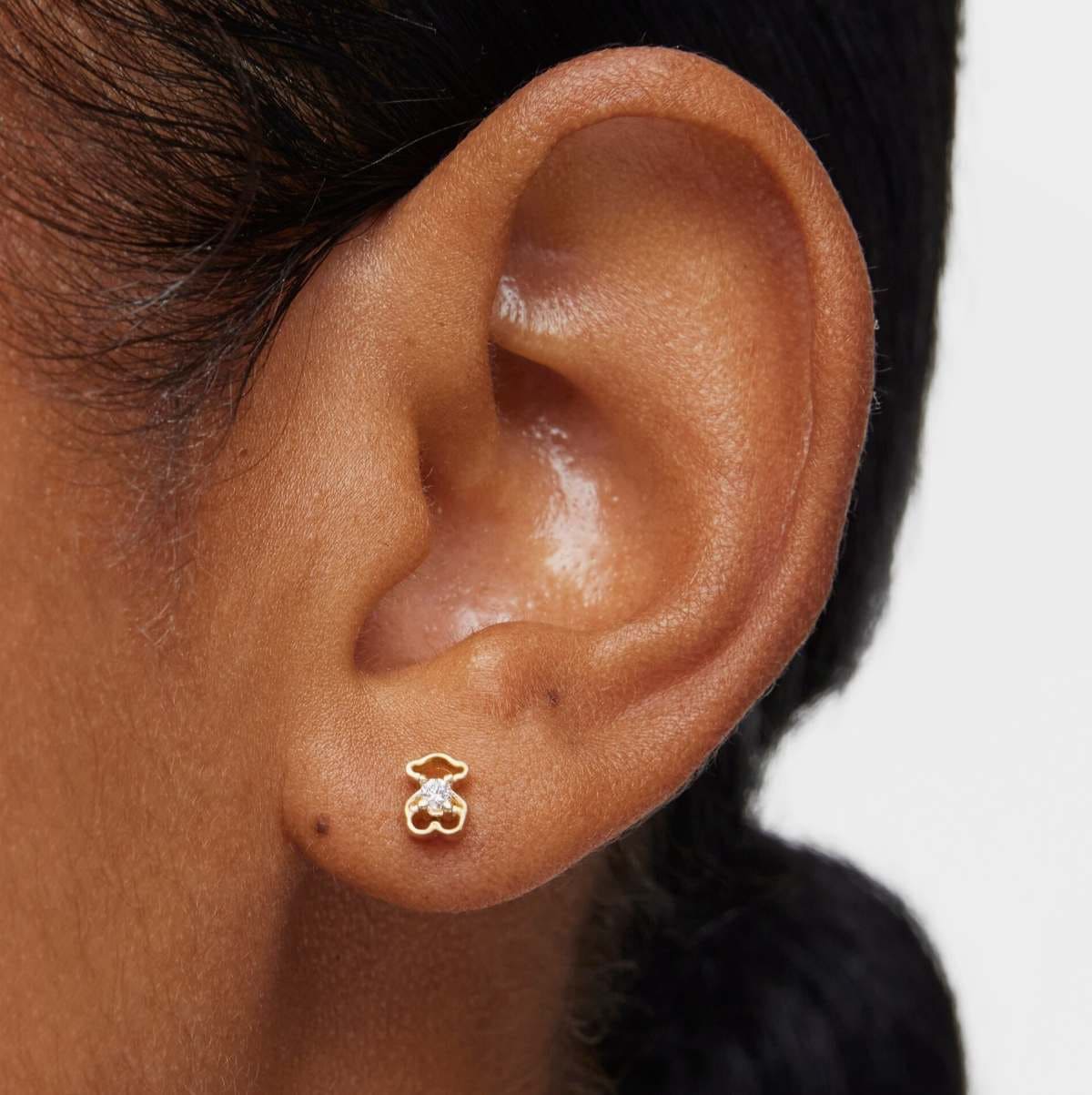 Pendientes en oro amarillo y diamante TOUS Bear de TOUS