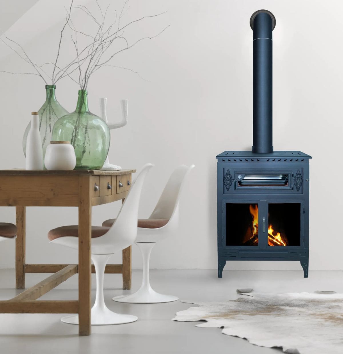 Estufa de leña con horno Dublín 70 14.5KW, JOYMA