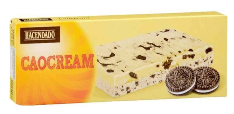 Turrón de chocolate blanco con galleta Caocream Hacendado