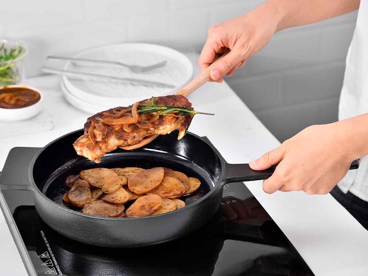 Sartén para parrilla de hierro fundido y de 25 cm, Masterpro