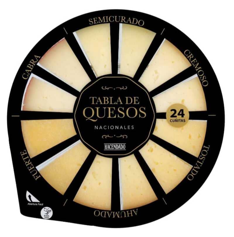 Tabla de quesos nacionales Hacendado