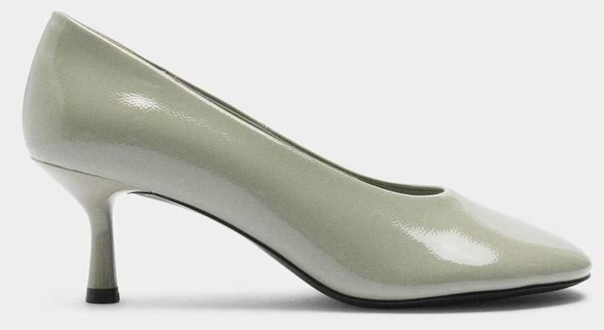 Bailarinas de tacón con pespuntes en liso