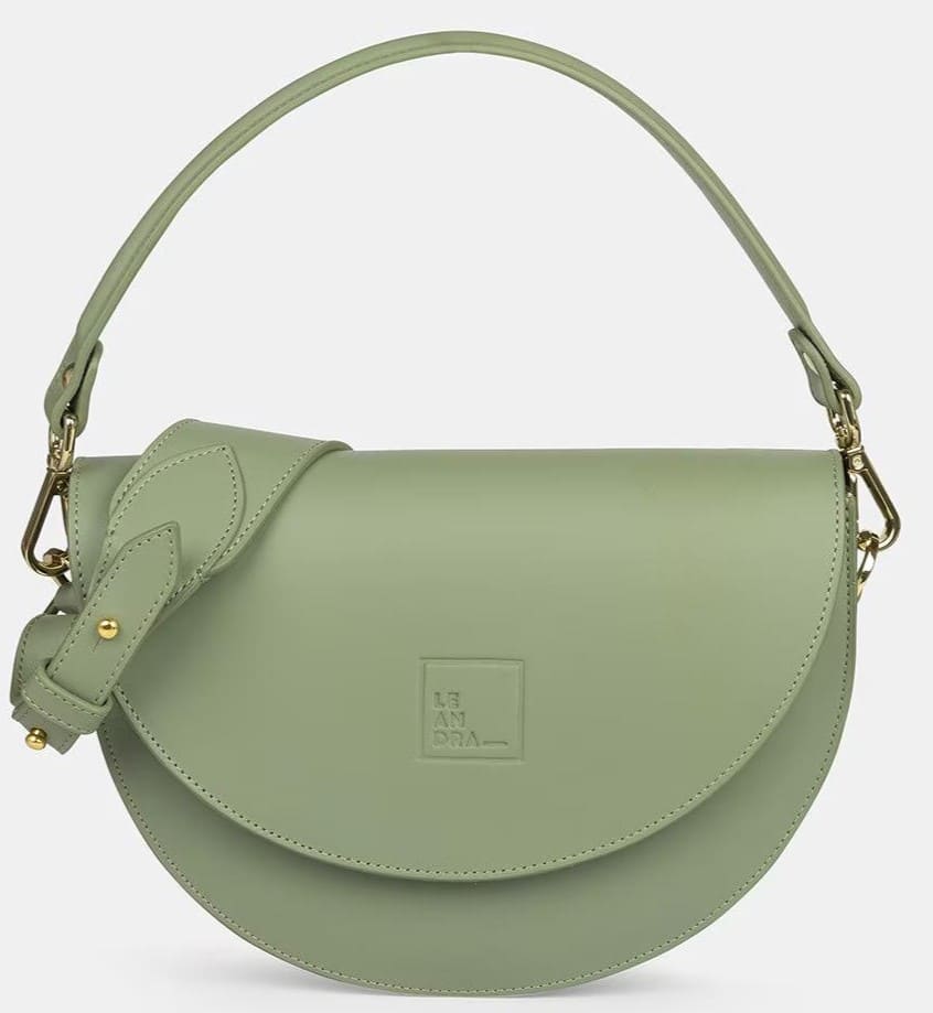 Bandolera multiposición de piel tipo saddle, Leandra