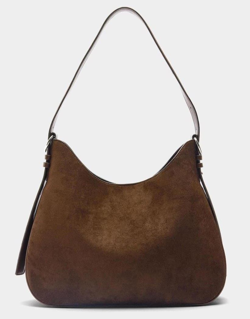 Bolso de hombro grande con cierre imantado en liso